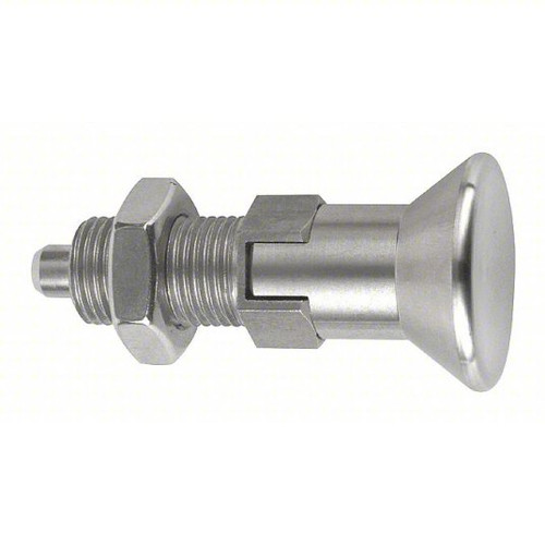 Kipp M12x1.5 Indexing Plunger with Pull Knob, All Stainless Steel, Locking Pin Not Hardened - Style D (Qty. 1), K0632.114206