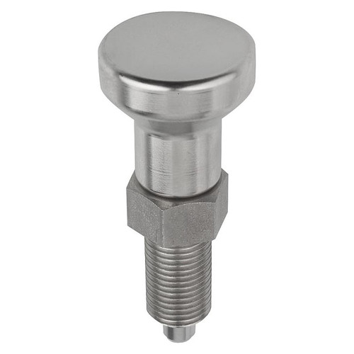 Kipp M20x1.5 (83 mm Length) Indexing Plunger w/Pull Knob, All Stainless Steel, Locking Pin Hardened - Style A (Qty. 1), K0632.001410