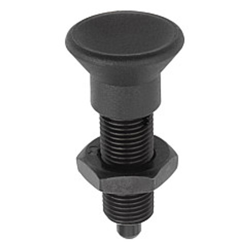 Kipp 1/4"-28 Indexing Plunger without Collar, Steel, Locking Pin Hardened - Style H (1/Pkg.), K0343.2903AJ