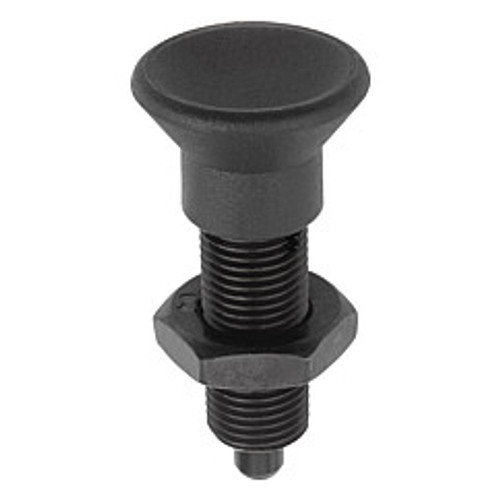 Kipp 3/8"-24 Indexing Plunger without Collar, Stainless Steel, Locking Pin Not Hardened - Style H (Qty. 1), K0343.12105AL