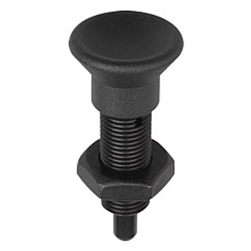 Kipp M12x1.5 Indexing Plunger without Collar, Steel, Extended Locking Pin Hardened - Style H (Qty. 1), K0633.22206