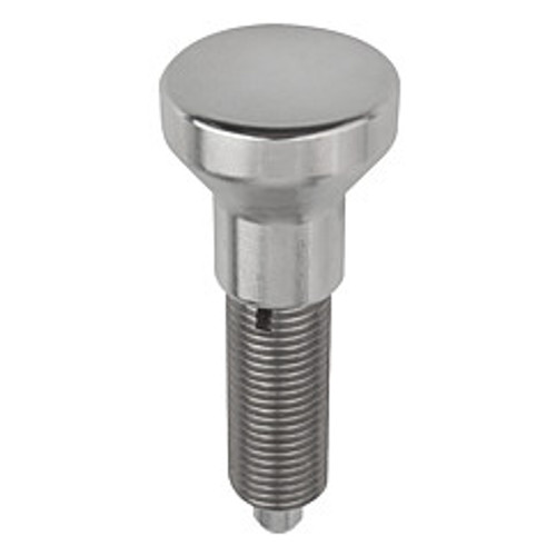 Kipp M12x1.5 Indexing Plunger without Collar, All Stainless Steel, Locking Pin Not Hardened - Style G (1/Pkg.), K0634.111206