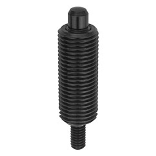 Kipp 5/16"-24 Indexing Plunger with Threaded Pin, Without Collar, Steel, Locking Pin Hardened - Style J (1/Pkg.), K0345.1004AK