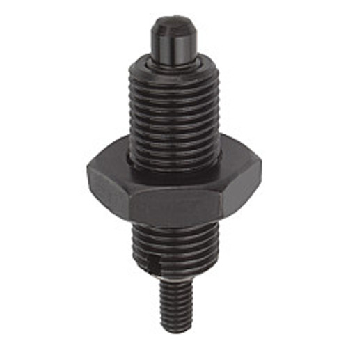 Kipp 1/4"-28 Indexing Plunger with Threaded Pin, Without Collar, Stainless Steel, Locking Pin Not Hardened - Style K (Qty. 1), K0345.12903AJ