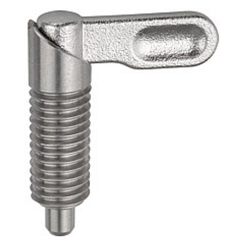Kipp 3/8"-16 Cam Action Indexing Plunger, 4 mm (D), Stainless Steel, Style A (Qty. 1), K0637.10404A4