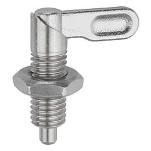 Kipp 3/8"-16 Cam Action Indexing Plunger, 4 mm (D), Stainless Steel, Style B (1/Pkg.), K0637.10504A4