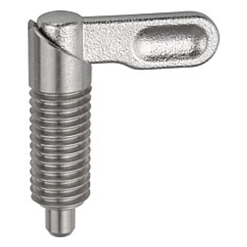 Kipp 1/2"-20 Cam Action Indexing Plunger, 5 mm (D), Stainless Steel, Style A (Qty. 1), K0637.10405AM Kipp 1/2"-20 Cam Action Indexing Plunger, 5 mm (D), Stainless Steel, Style A (Qty. 1), K0637.10405AM
