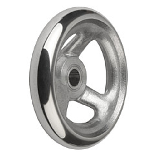 Kipp 200 mm x 22 mm ID 3-Spoke Handwheel without Machine Handle, Aluminum DIN 950 (1/Pkg.), K0160.0200X22