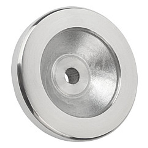 Kipp 80 mm x .312" ID Disc Handwheel without Handle, Aluminum Planed (Qty. 1), K0161.0080XCN