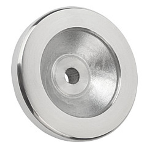 Kipp 80 mm x .375" ID Disc Handwheel without Handle, Aluminum Planed (Qty. 1), K0161.0080XCO