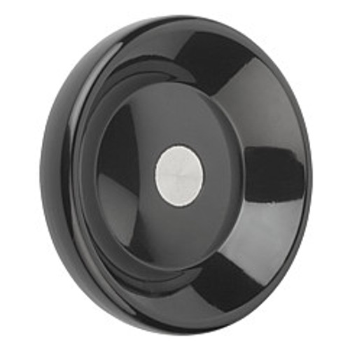 Kipp 140 mm x 8 mm ID Disc Handwheel without Handle, Duroplastic/Steel, Size 3, Style D - Pilot Hole (1/Pkg.), K0165.0140X08