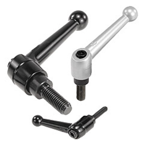 Kipp M6x10 Adjustable Handle, Classic Ball Style, Zinc/Steel, External Thread, Silver , Size 1 (Qty. 1), K0116.1063X10 Kipp M6x10 Adjustable Handle, Classic Ball Style, Zinc/Steel, External Thread, Silver , Size 1 (Qty. 1), K0116.1063X10