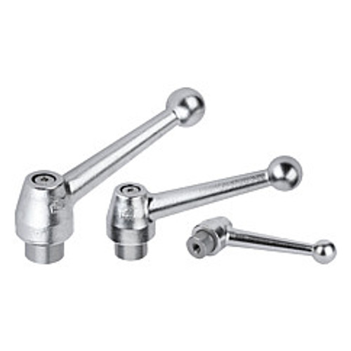 Kipp 3/8"-16 Adjustable Handle, Classic Ball Style, Electro-Polish Stainless Steel, Internal Thread, Size 1 (Qty. 1), K0121.11A4