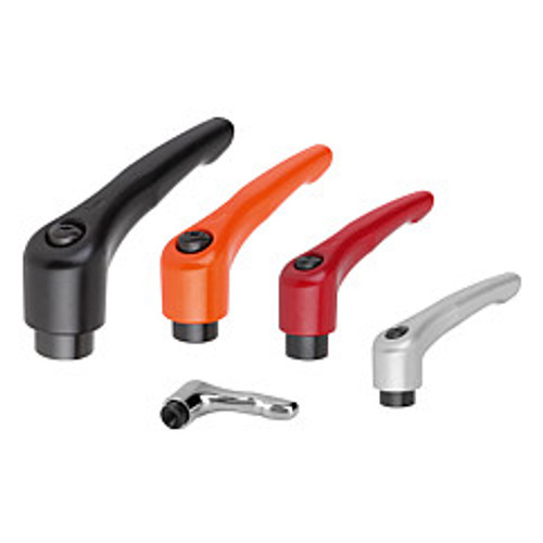 Kipp #8-32 Adjustable Handle, Modern Style, Zinc/Steel, Internal Thread, Size 1, Orange (Qty. 1), K0122.1AE2