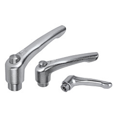 Kipp 5/16"-18 Adjustable Handle with Protective Cap, Modern Style, All Stainless Steel, Internal Thread, Size 3 (Qty. 1), K0124.93A3