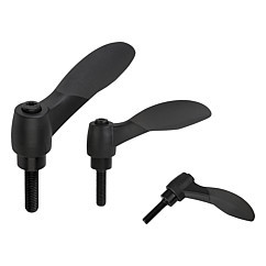 Kipp M5x50 Adjustable Handle 2K "Cockatoo", Plastic/Steel, 2 Component with External Thread, Size 1, (Qty. 1), K0125.10501X50