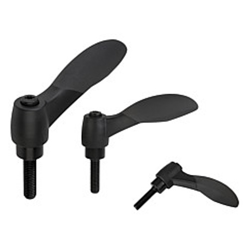 Kipp 1/4"-20x50 Adjustable Handle 2K "Cockatoo", Plastic/Steel, 2 Component with External Thread, Size 2, (Qty. 1), K0125.2A201X50