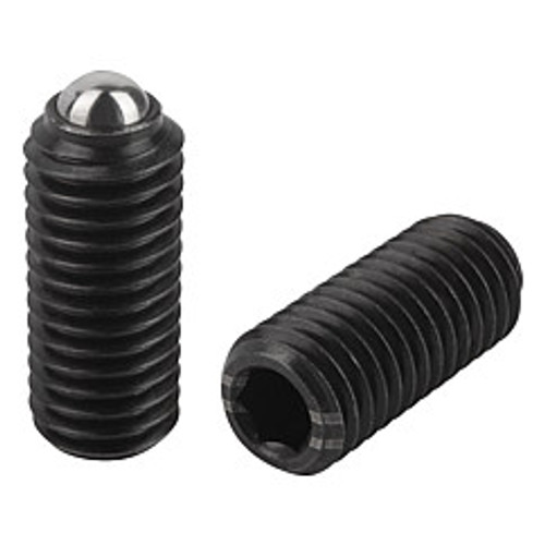 Kipp M16 Spring Plungers, Ball Style, Hexagon Socket, Steel, Heavy End Pressure (1/Pkg.), K0315.216