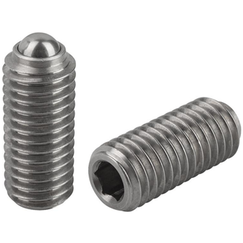 Kipp M5 Spring Plungers, Ball Style, Hexagon Socket, Stainless Steel, Heavy End Pressure (Qty. 1), K0316.205