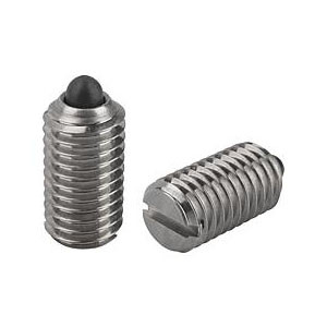 Kipp M4 Spring Plungers, Pin Style, Slotted, Stainless Steel, Standard End Pressure (10/Pkg.), K0314.04