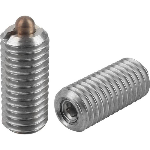 Kipp M4  Spring Plungers, Pin Style, Hexagon Socket, All Stainless Steel, Standard End Pressure, (10/Pkg.), K0319.04