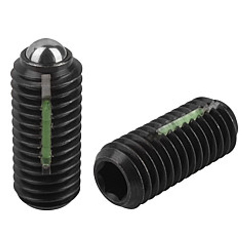 Kipp M16 Spring Plungers, LONG-LOK, Ball Style, Hexagon Socket, Steel, Standard End Pressure (5/Pkg.), K0325.16