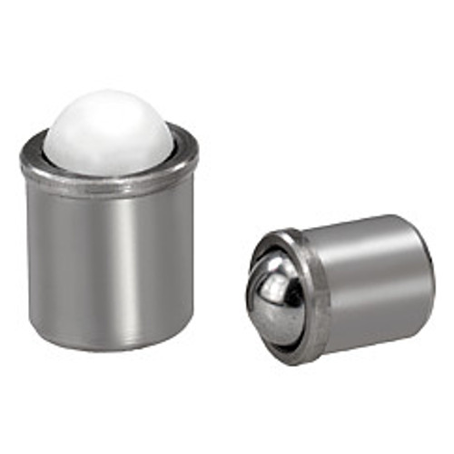 Kipp 10 mm Spring Plungers, Push Fit, Stainless Steel/POM Ball (25/Pkg.), K0333.310