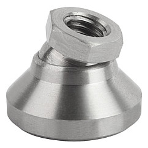 Kipp 5/8"-11x50 mm Leveling Pads, Stainless Steel Pressure Foot & Ball Element (Qty. 1), K0395.3A6