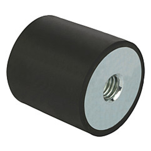 Kipp M6 x 20 mm (D) x 20 mm (OAL) Rubber-Metal Buffers, Galvanized Steel, Style C (1/Pkg.), K0569.02002055