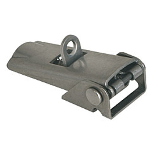 Kipp Adjustable Latch, Screw-on Holes Covered, Stainless Steel, Style C - For Padlock (Qty. 1), K0047.3420602