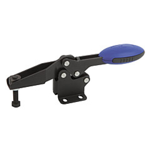 Kipp M12x70 Horizontal Toggle Clamp with Flat Foot and Adjustable Clamping Spindle (Qty. 1), K0660.012001