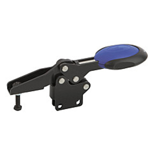 Kipp M12x70 Horizontal Toggle Clamp with Safety Interlock, Straight Foot and Adjustable Clamping Spindle (Qty. 1), K0661.012101