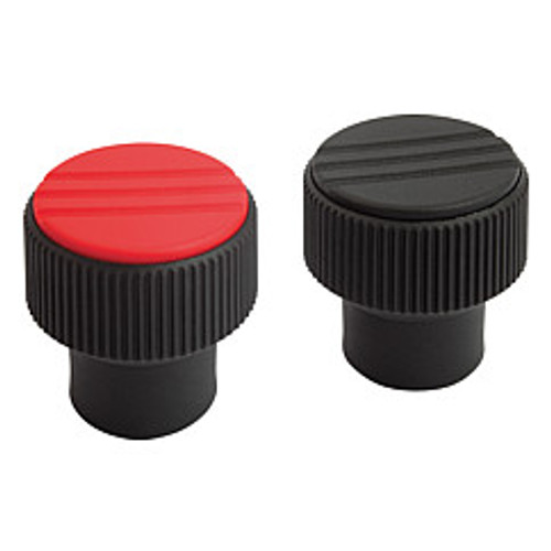 Kipp M8 Novo-Grip Knurled Knobs, Internal Thread, Stainless Steel, Size 3, Red (10/Pkg.), K0247.03086