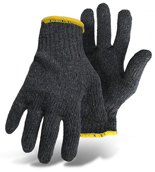 BOSS Heavyweight Cotton/Poly String Knit Gloves, Gray, Size Large (12 Pair)