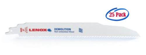 Lenox Demolition Bi-Metal Reciprocating Saw Blades, 9" x 1" x .062", 6 TPI #20523B966R (25/Pkg.)