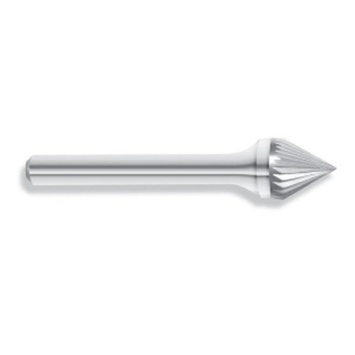 SJ-6 Solid Carbide Burr, 60 Degree Cone Shape, Single Cut