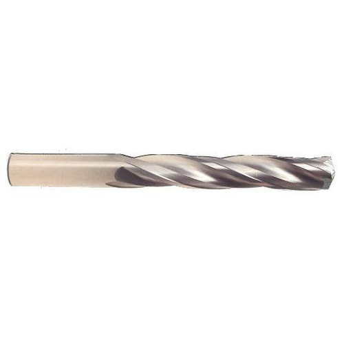 Size C Solid Carbide, 3-Flute, 150-Degree Point, Jobber Length Drill Bit, USA (Qty. 1)
