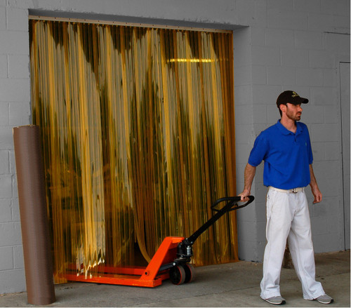 QuickMount HD Strip Door Kit - 8"x.080" Anti-Insect DuraRib-5'Wx8'H  - 50% Overlap