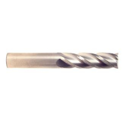 3/8" Cut Dia x 1-1/8" Flute Length x 3" OAL Solid Carbide End Mills, Long Length, Single End Square, 2 Flute, Uncoated (Qty. 1)