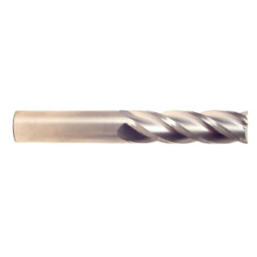 1/2" Cut Dia x 2" Flute Length x 4" OAL Solid Carbide End Mills, Long Length, Single End Square, 2 Flute, Uncoated (Qty. 1)