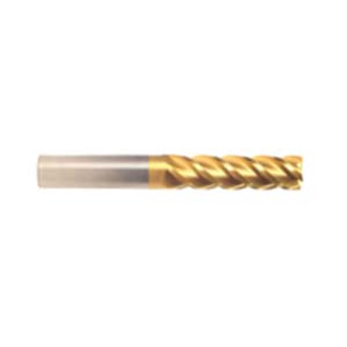 1/8" Cut Dia x 3/4" Flute Length x 2-1/2" OAL Solid Carbide End Mills, Long Length, Single End Square, 2 Flute, TiN Coated (Qty. 1)