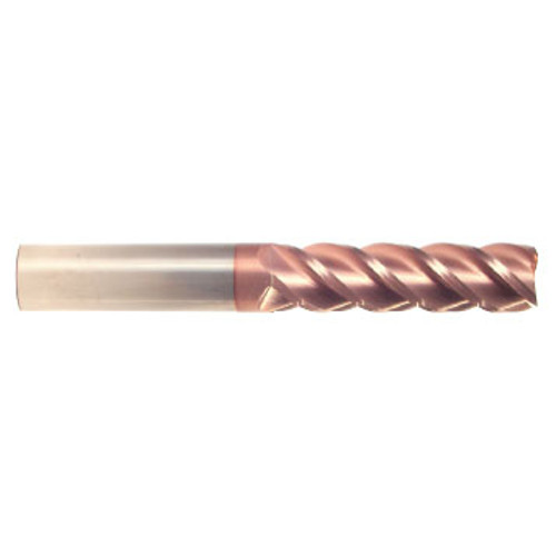 1/2" Cut Dia x 1-1/2" Flute Length x 4" OAL Solid Carbide End Mills, Long Length, Single End Square, 2 Flute, TiCN Coated (Qty. 1)