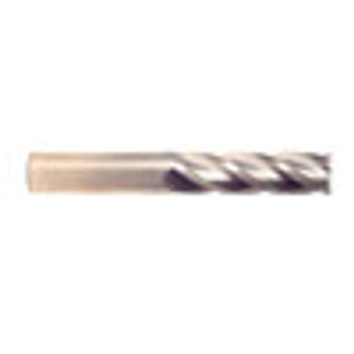 1/2" Cut Dia x 1-1/2" Flute Length x 4" OAL Solid Carbide End Mills, Long Length, Single End Square, 4 Flute, Uncoated (Qty. 1)