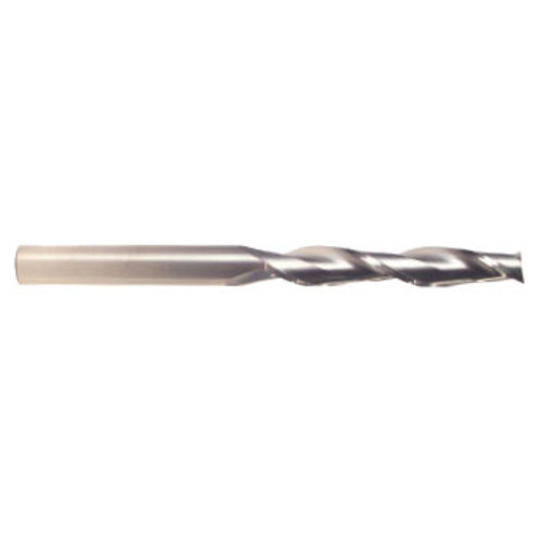 1/2" Cut Dia x 1-1/2" Flute Length x 6" OAL Solid Carbide End Mills, Extra Long Length, Single End Square, 4 Flute, Uncoated (Qty. 1)