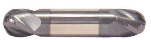 3/64" Cut Dia x 3/32" Flute Length x 1-1/2" OAL Solid Carbide End Mills, Stub Length, Double End Ball, 2 Flute, AlTiN - Hard Coat (Qty. 1)