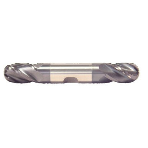 3/4" Cut Dia x 3/4" Shank Diameter x 1-/2" Flute Length x 6" OAL Solid Carbide End Mills, Double End Ball - w/ Weldon Flats, 2 Flute, AlTiN - Hard Coat (Qty. 1) 3/4" Cut Dia x 3/4" Shank Diameter x 1-/2" Flute Length x 6" OAL Solid Carbide End Mills, Double End Ball - w/ Weldon Flats, 2 Flute, AlTiN - Hard Coat (Qty. 1)