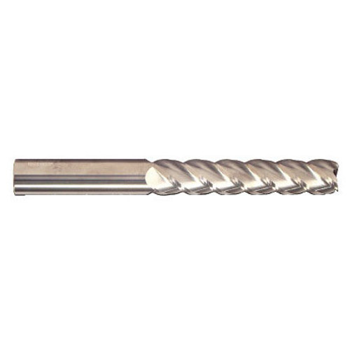 5/16" Cut Dia x 3" Flute Length x 6" OAL Solid Carbide End Mills, Extra-Extra Long Length, Single End Square, 2 Flute, Uncoated (Qty. 1)