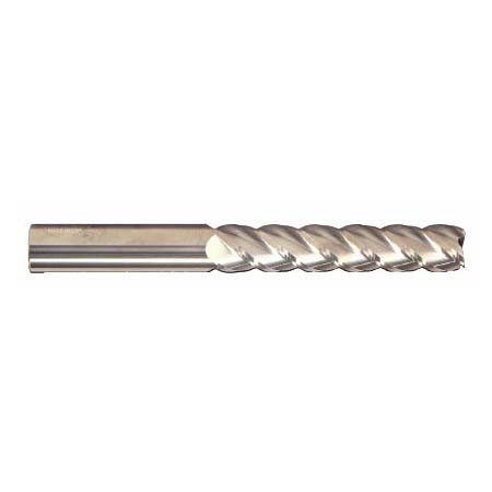 3/4" Cut Dia x 8" Flute Length x 12" OAL Solid Carbide End Mills, Extra-Extra Long Length, Single End Ball, 2 Flute, Uncoated (Qty. 1)