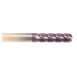 5/8" Cut Dia x 4" Flute Length x 7" OAL Solid Carbide End Mills, Extra-Extra Long Length, Single End Ball, 2 Flute, AlTiN - Hard Coat (Qty. 1)