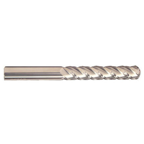 1/4" Cut Dia x 3" Flute Length x 6" OAL Solid Carbide End Mills, Extra-Extra Long Length, Single End Square, 4 Flute, Uncoated (Qty. 1)